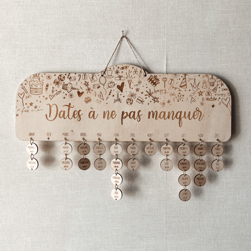 Calendrier anniversaire