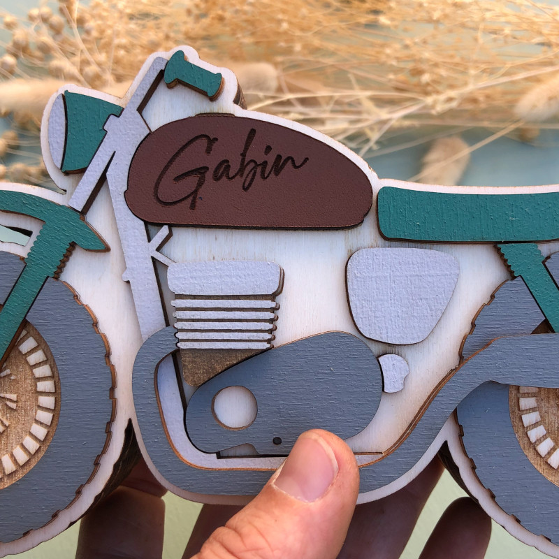Tirelire Moto (choix couleur et prénom)