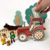 Tirelire Tracteur  (choix couleur et prénom)