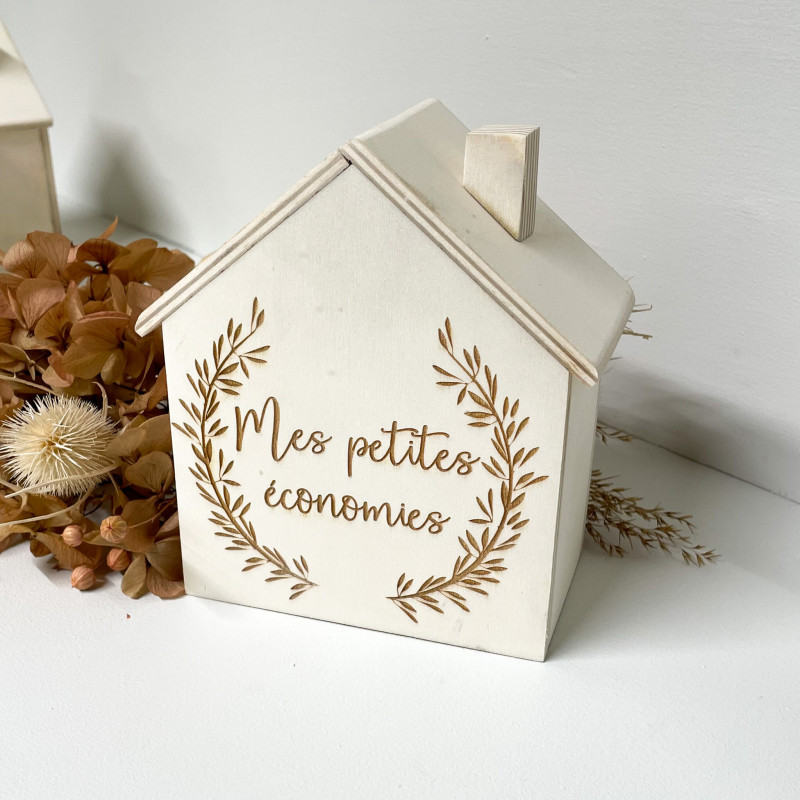 Tirelire Maison - Couronne couronne de feuilles
