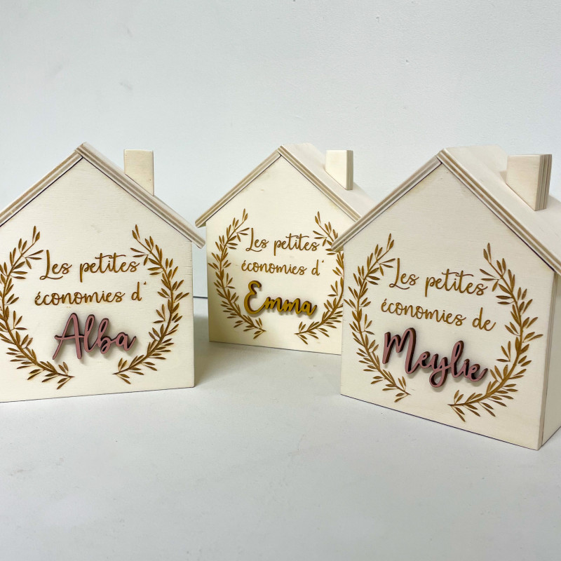 Tirelire Maison - Couronne couronne de feuilles